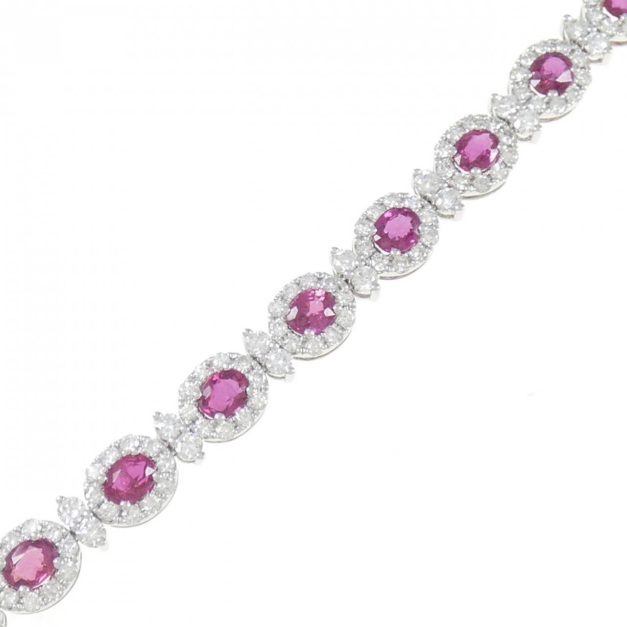 K18WG ルビー ブレスレット 6.16CT