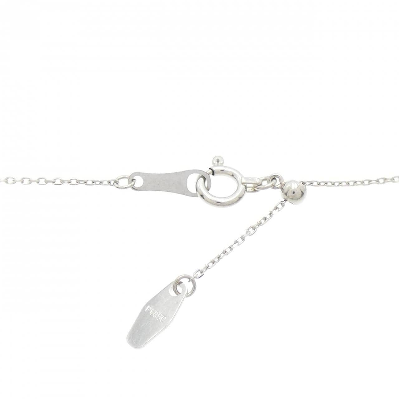 【新品】PT900/PT850 ホースシュー×クロス ダイヤモンド ネックレス 0.10CT