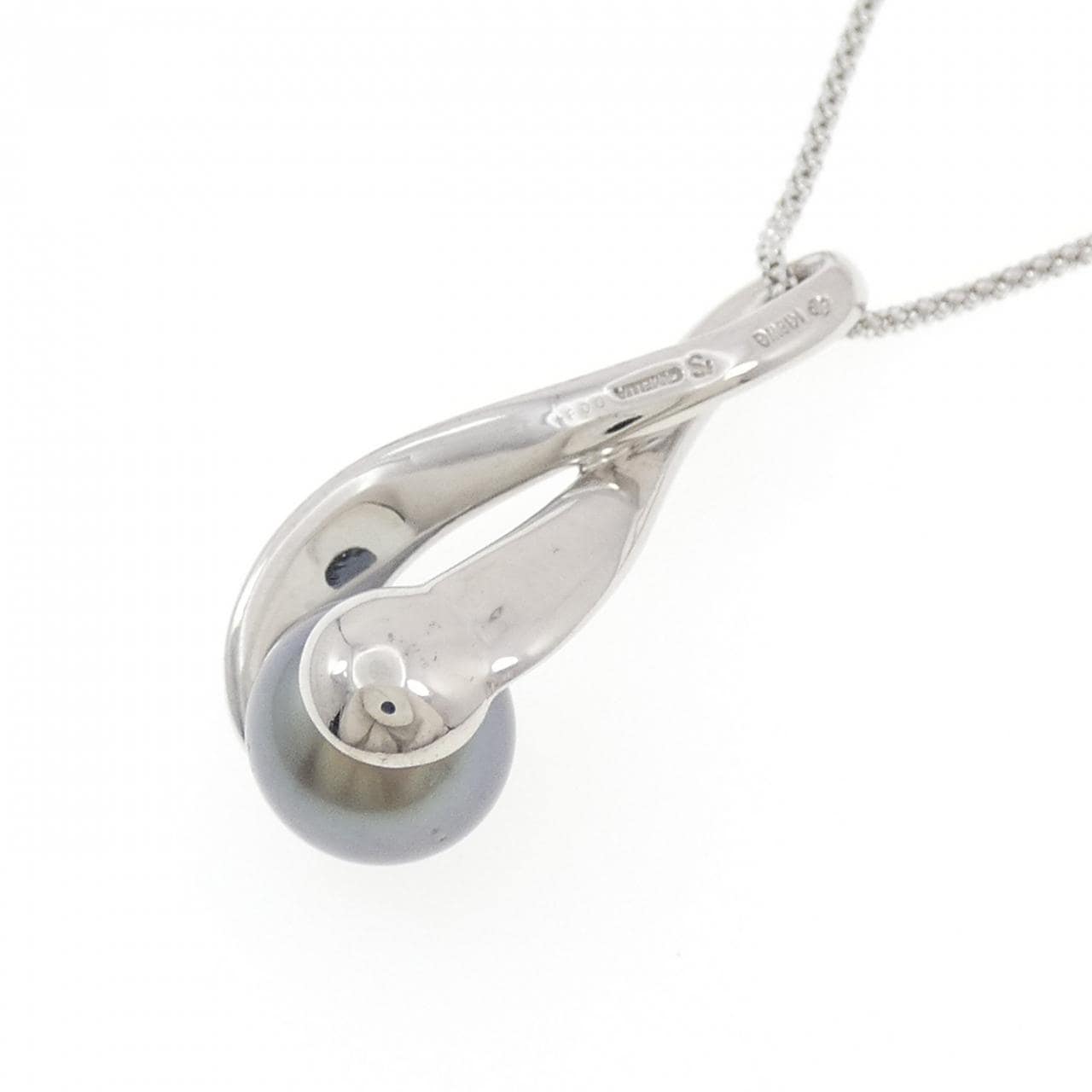 K18WG 黒蝶パール ネックレス 11mm