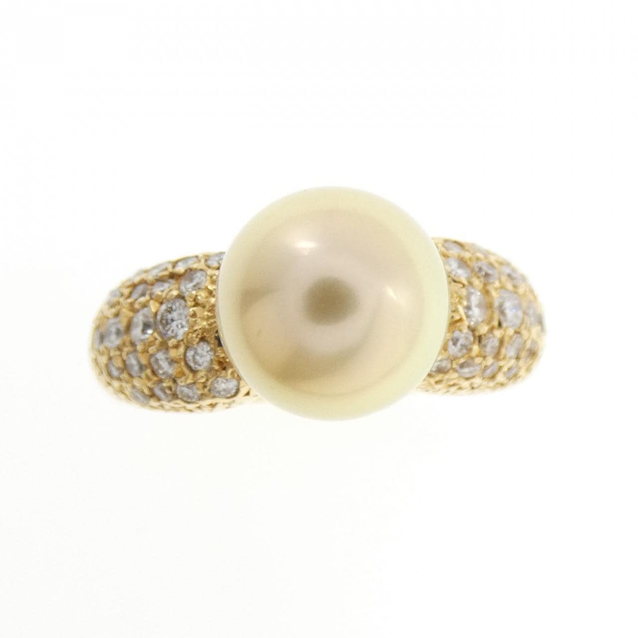 K18YG 白蝶パール リング 8.9mm