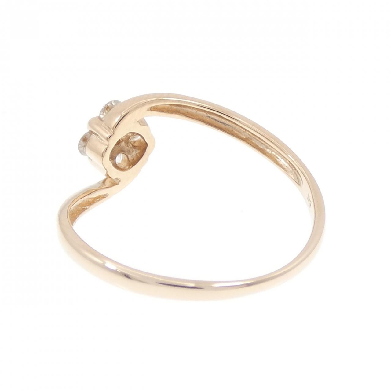 K18PG フラワー ダイヤモンド リング 0.17CT