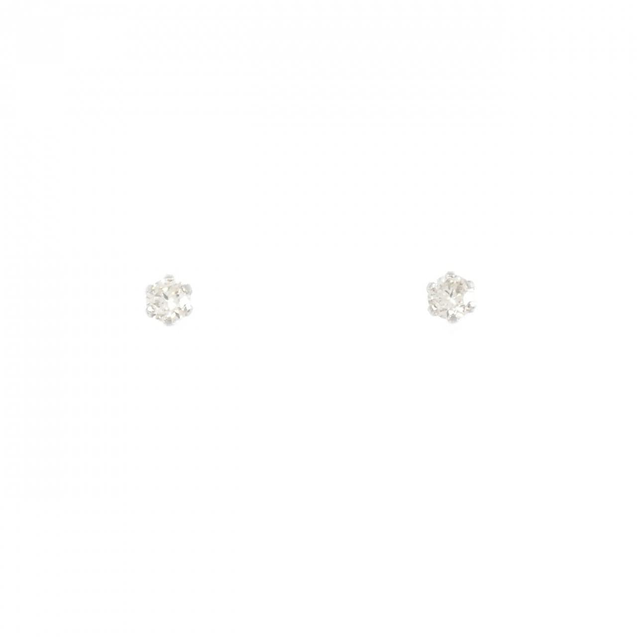 【新品】PT900 ソリティア ダイヤモンド ピアス 0.10CT