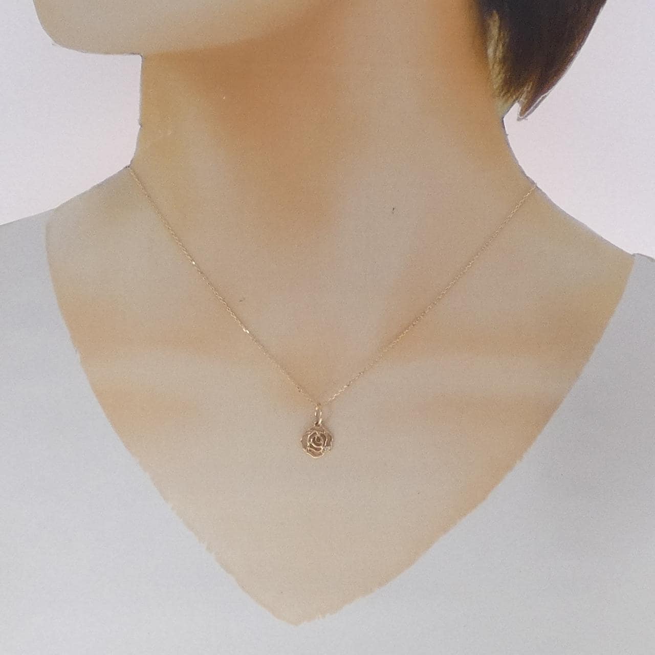 K10YG ローズ ダイヤモンド ネックレス 0.01CT