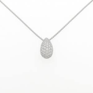 K18WG パヴェ ダイヤモンド ネックレス 2.01CT