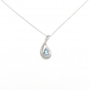 4゜C アクアマリン ネックレス 0.265CT