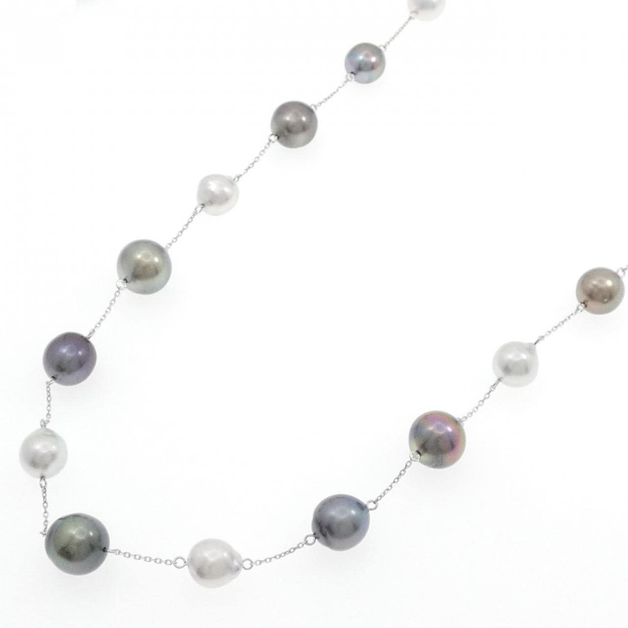 K14WG 黒蝶パール ネックレス