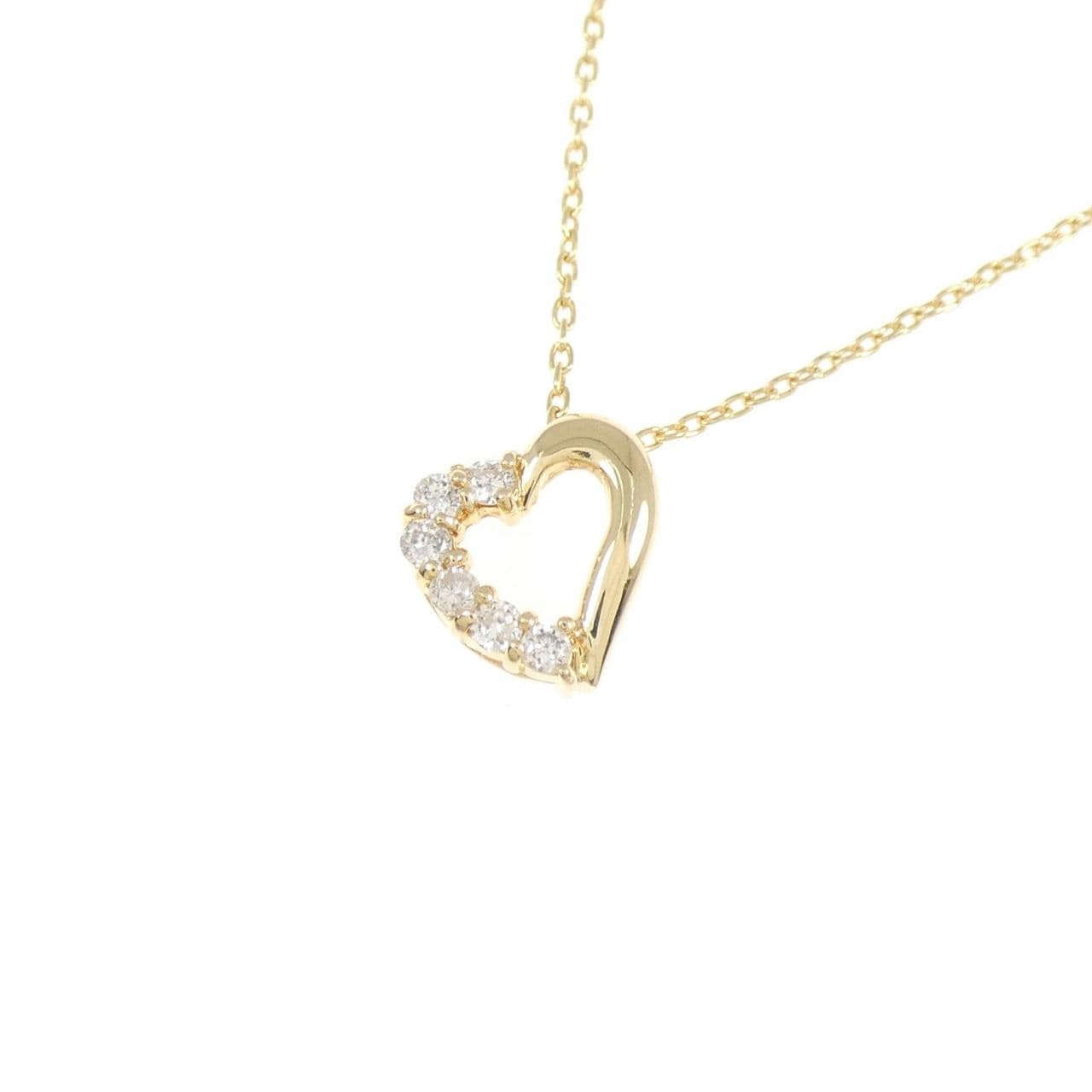 K18YG ハート ダイヤモンド ネックレス 0.10CT