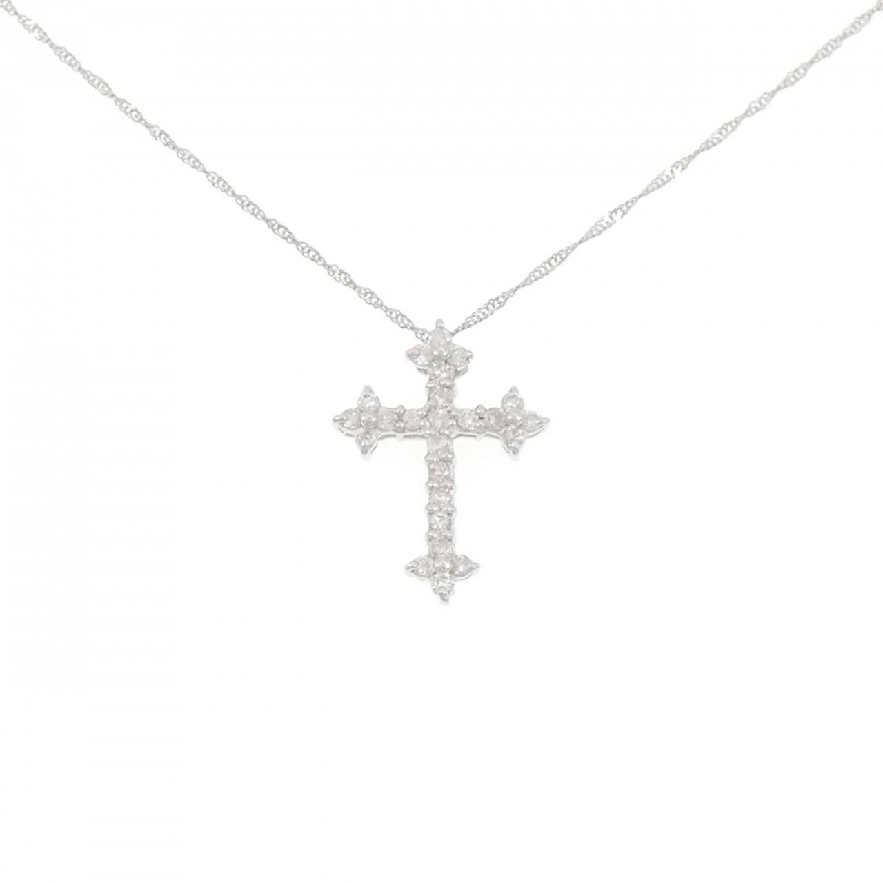 PT900/PT850 クロス ダイヤモンド ネックレス 0.30CT
