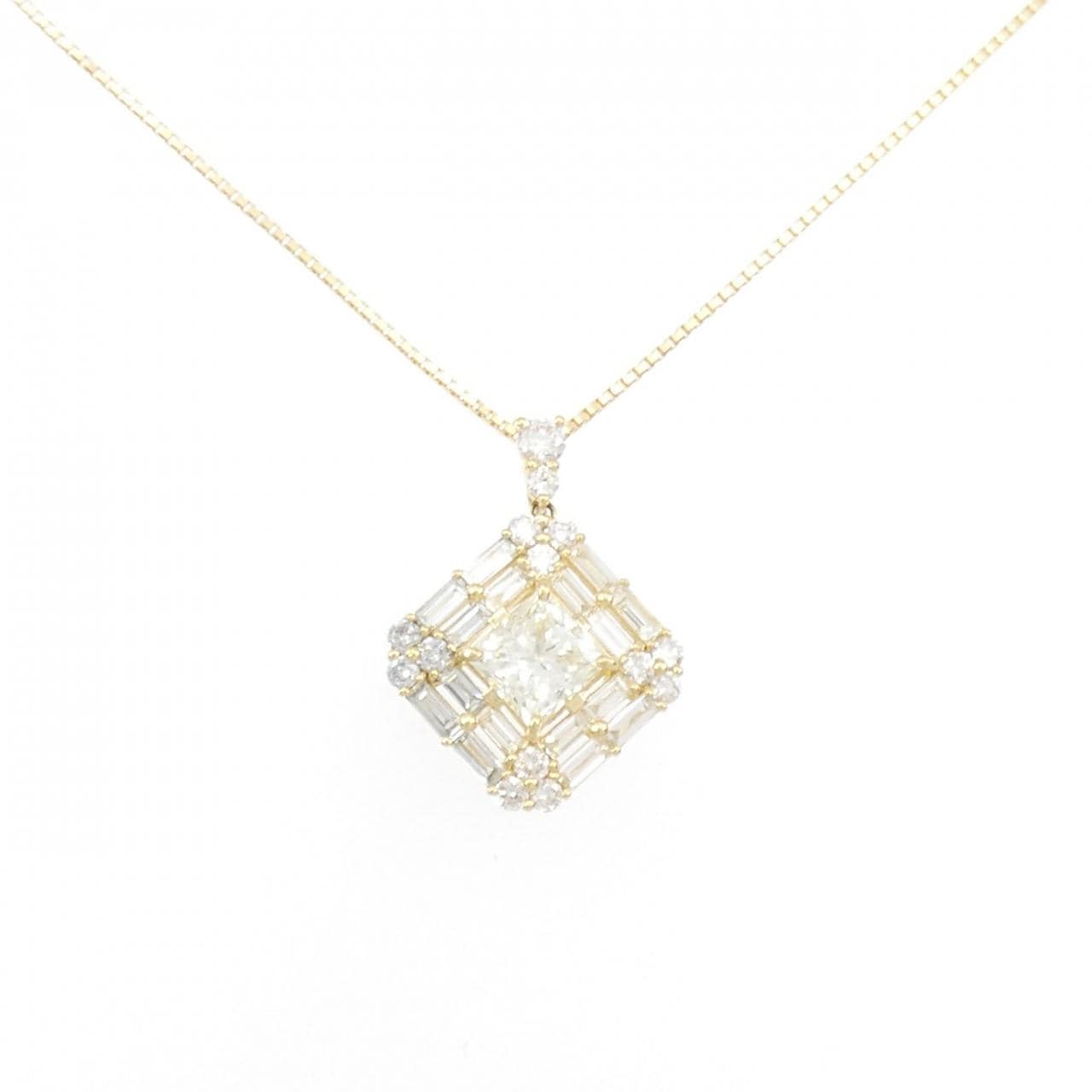 [BRAND NEW] K18YG Diamond Necklace 1.021CT VLY VS2 Fancy Cut