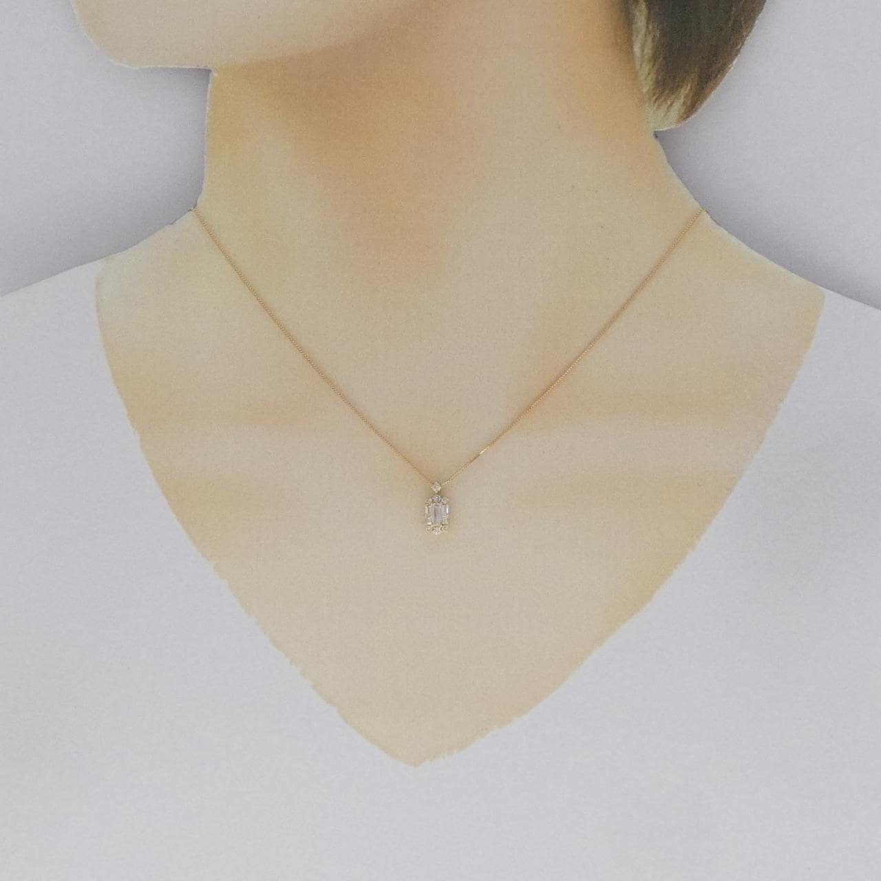 [BRAND NEW] K18YG Diamond necklace 0.17CT