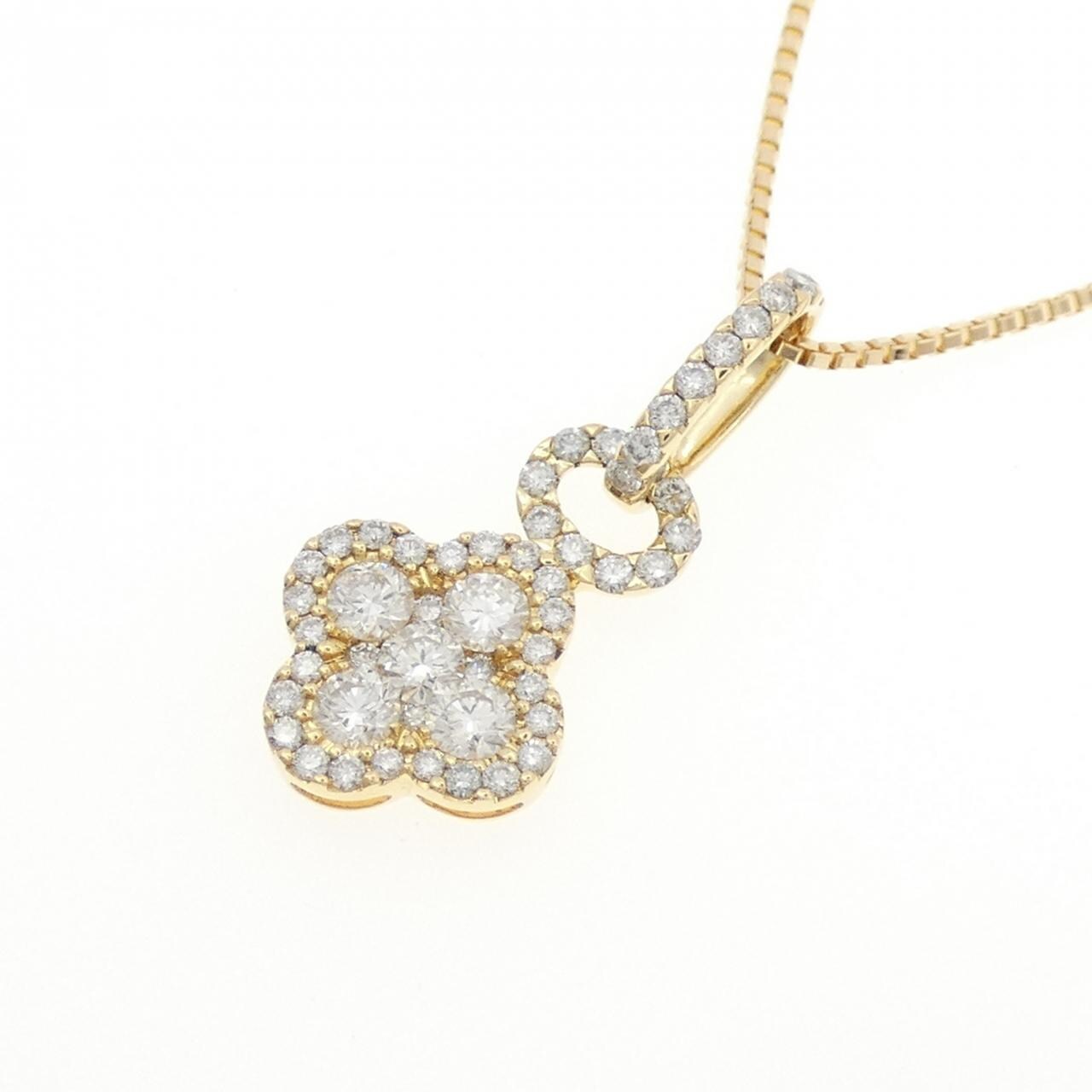 K18YG フラワー ダイヤモンド ネックレス 1.00CT