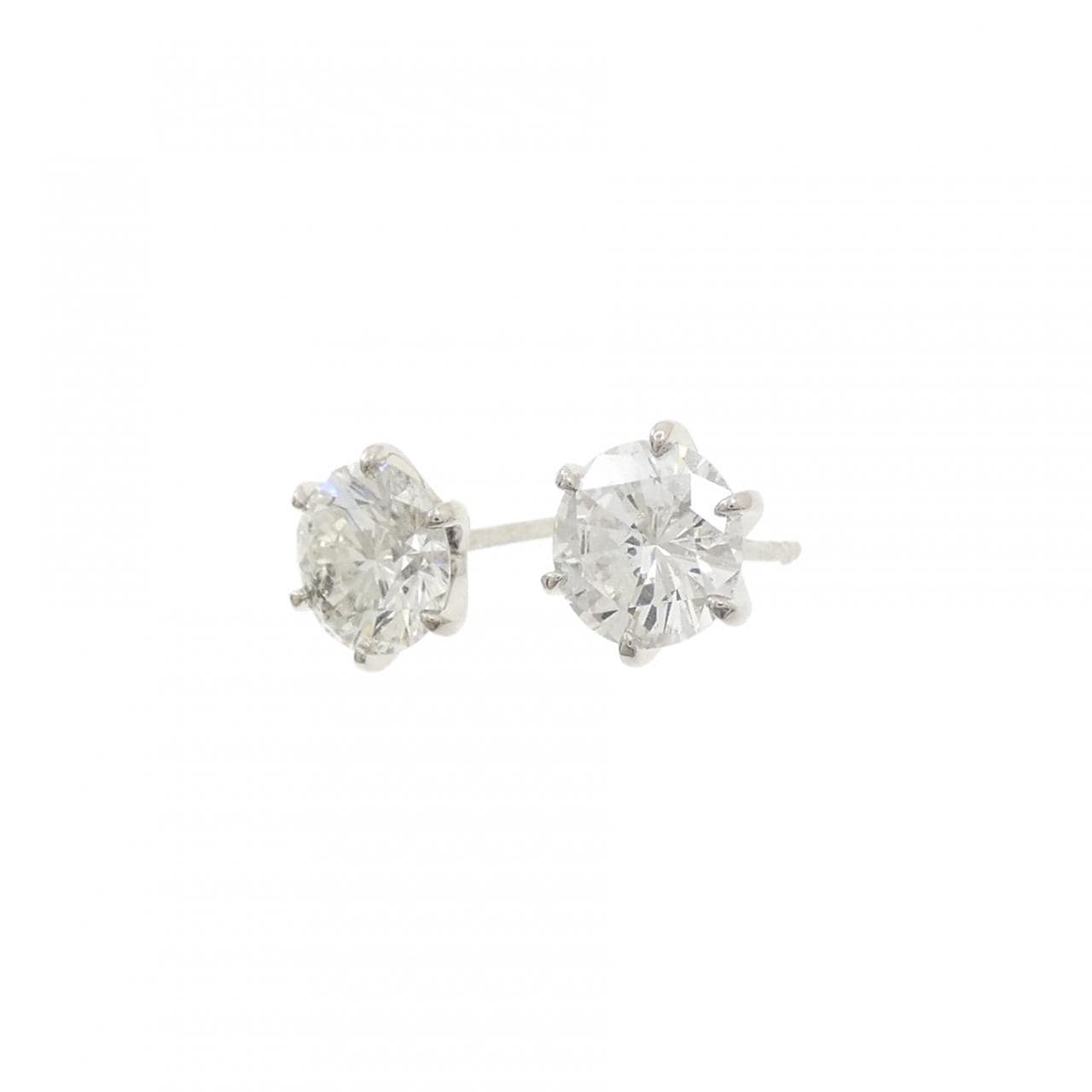 【リメイク】PT900/ST ダイヤモンド ピアス 1.021CT 1.046CT D-E I1 VG-GOOD