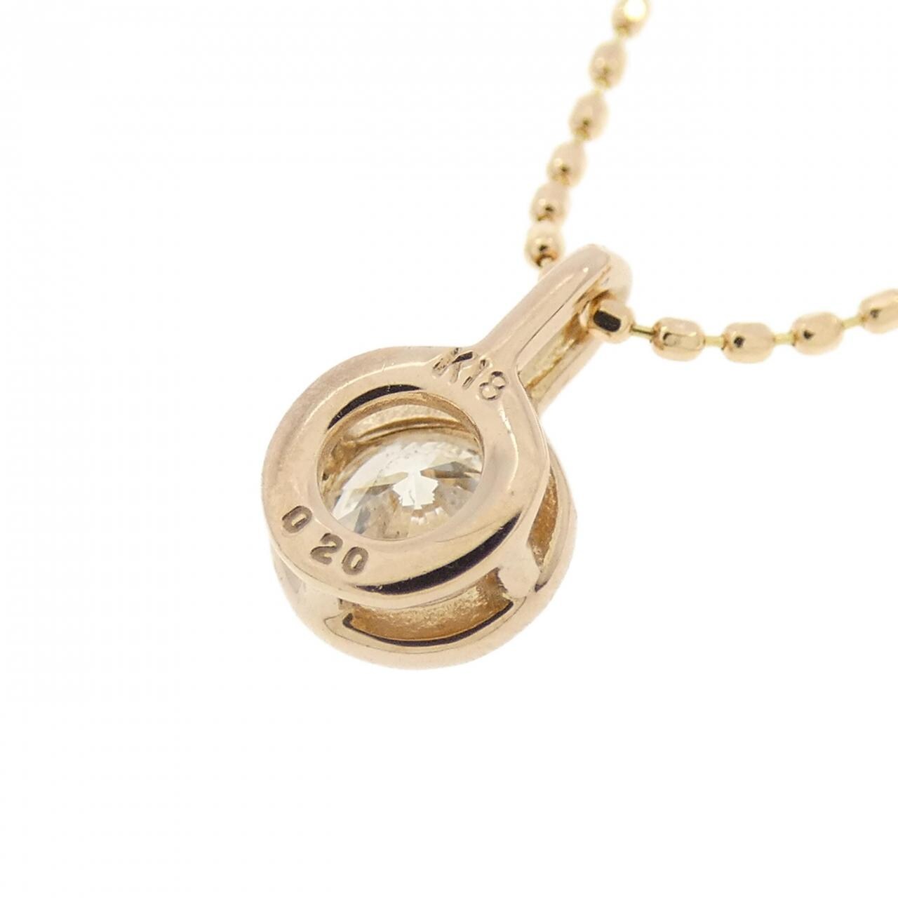 K18PG ソリティア ダイヤモンド ネックレス 0.20CT