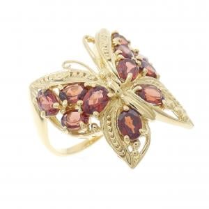 K18YG バタフライ ガーネット リング 2.00CT