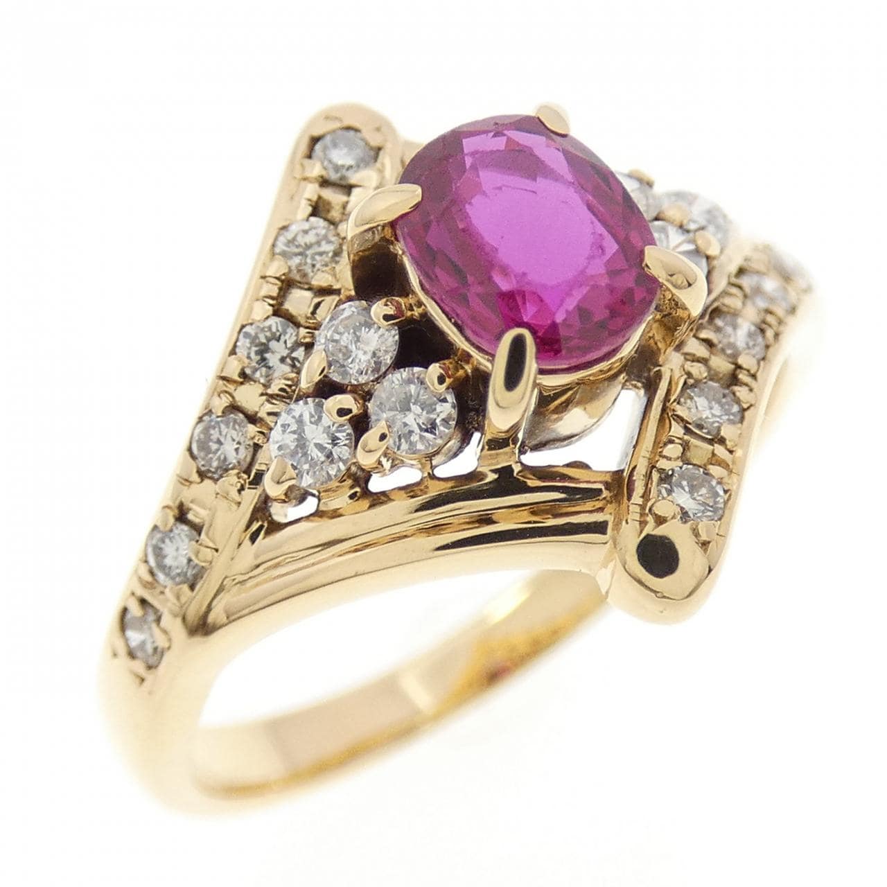 K18YG ルビー リング 0.52CT