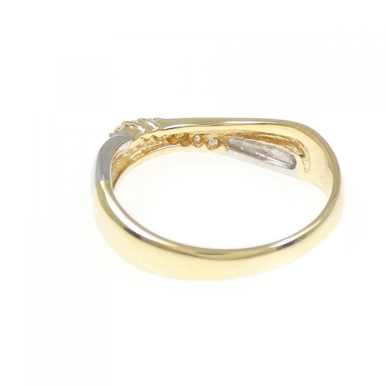 K18YG/PT900 ダイヤモンド リング 0.10CT