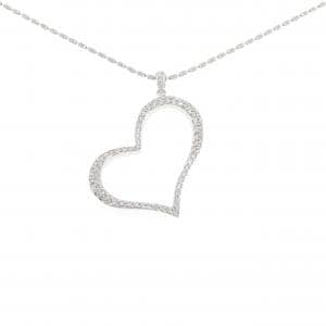 K18WG ハート ダイヤモンド ネックレス 0.77CT