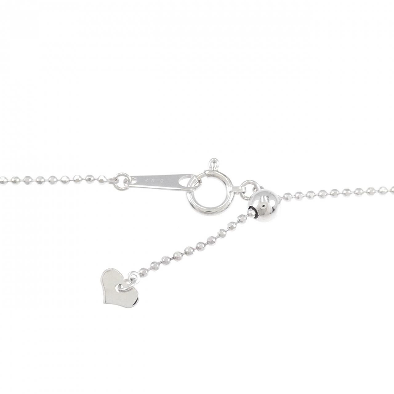 K18WG クロス×フラワー ダイヤモンド ネックレス 1.10CT