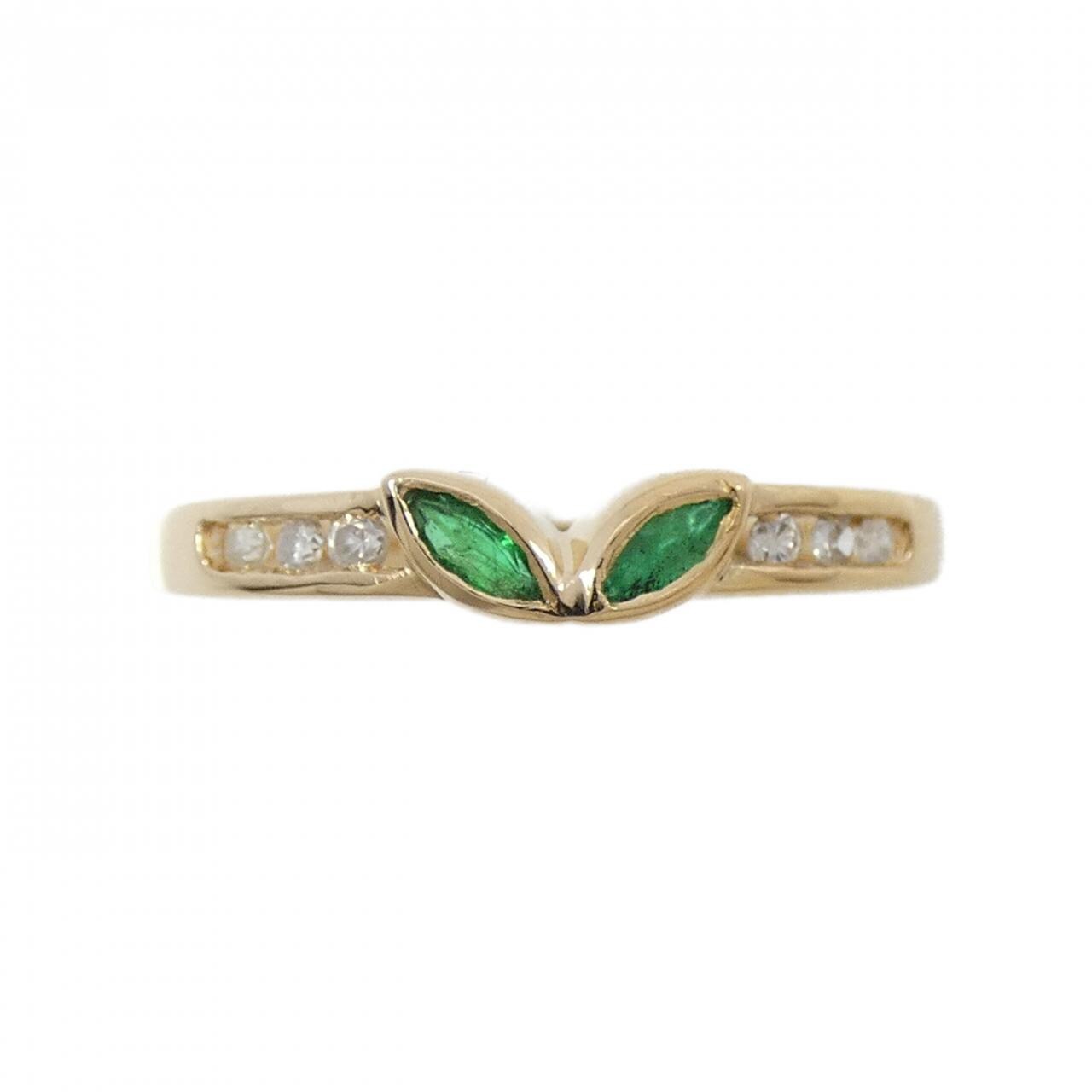 K18YG エメラルド リング 0.18CT