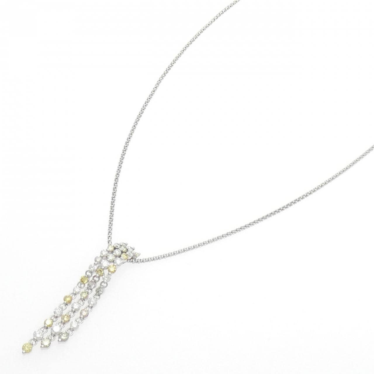 K18WG ダイヤモンド ネックレス 0.85CT