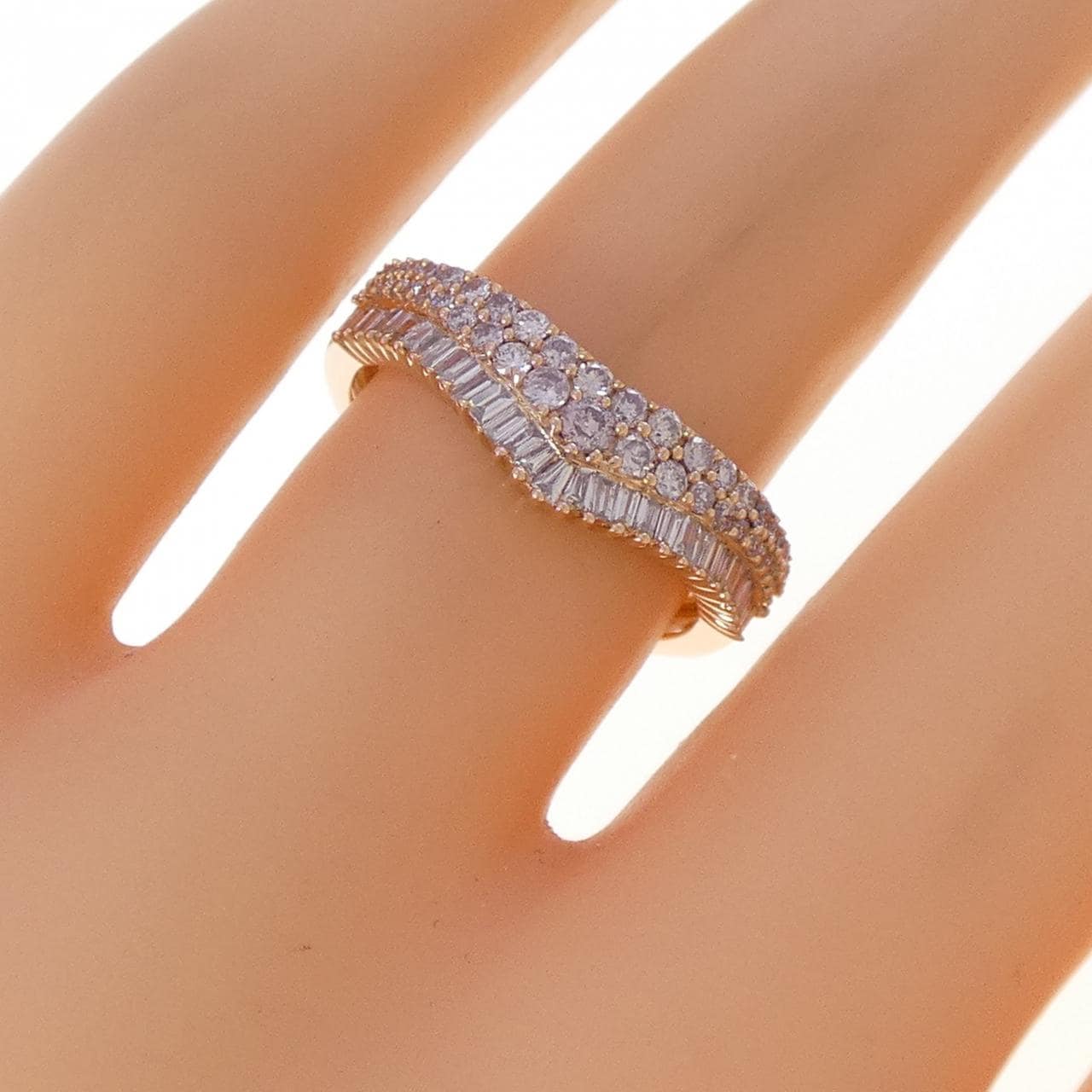 K18PG ピンクダイヤモンド リング 0.35CT