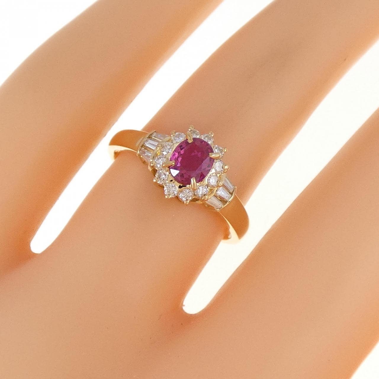 K18YG ruby ring 0.43CT