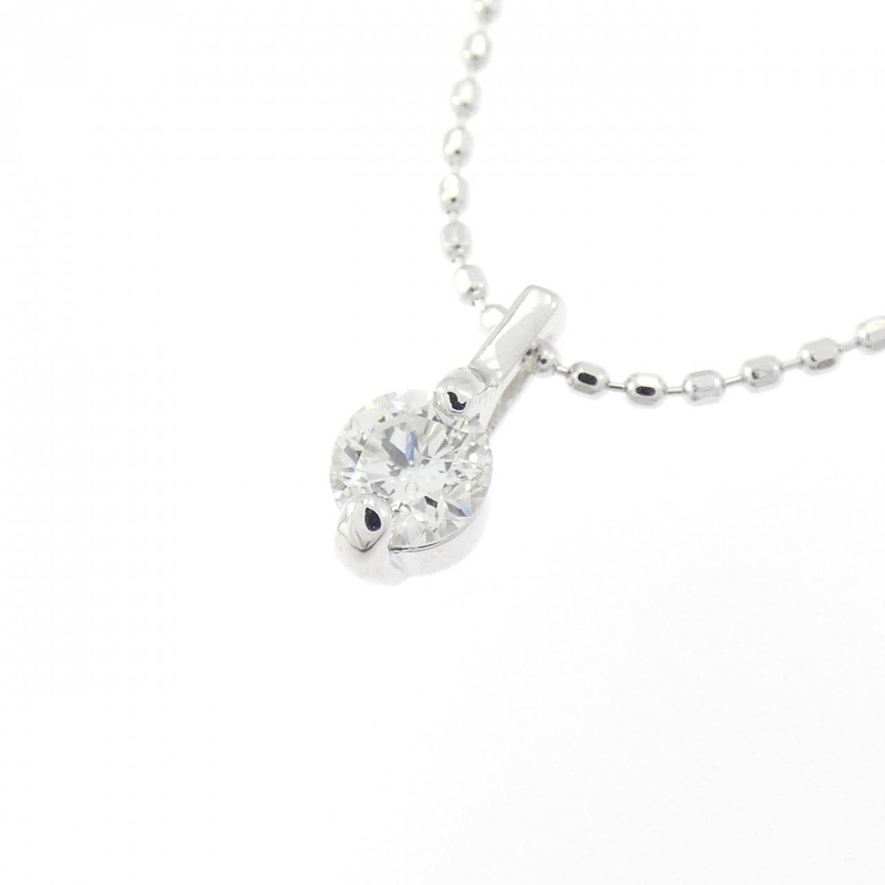 K18WG单钻鑽石項鍊 0.18 克拉