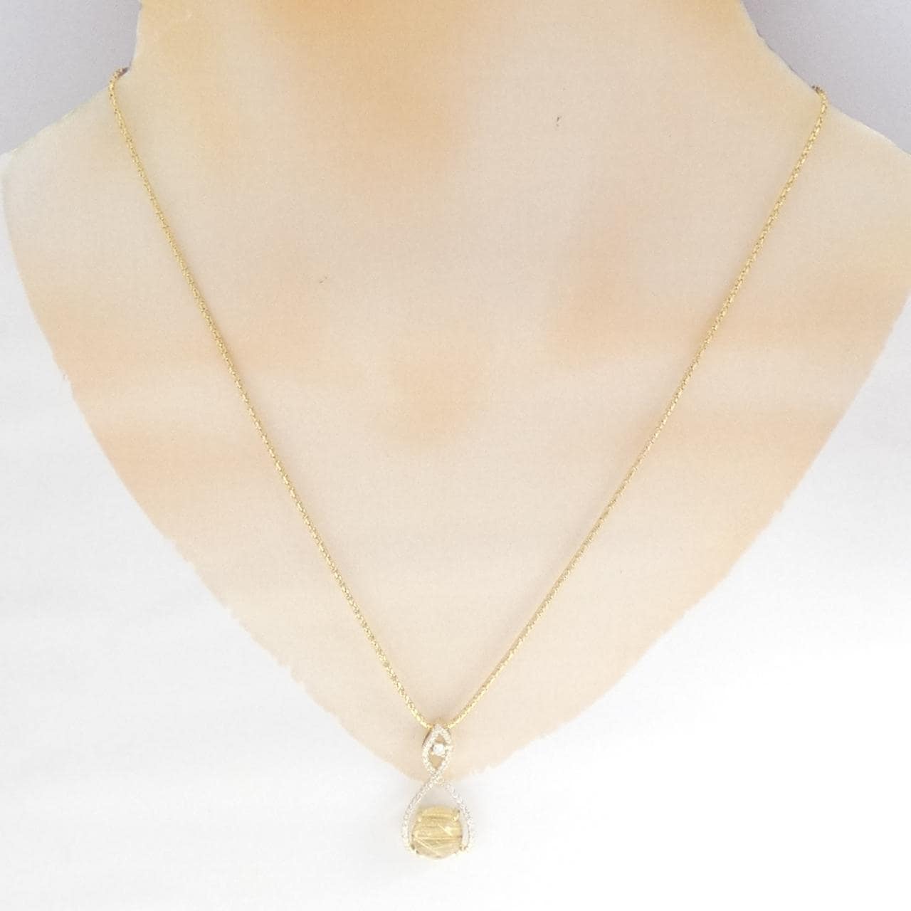 K18YG ルチルクォーツ ネックレス 4.19CT
