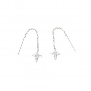 PT900 クロス ダイヤモンド ピアス 0.08CT