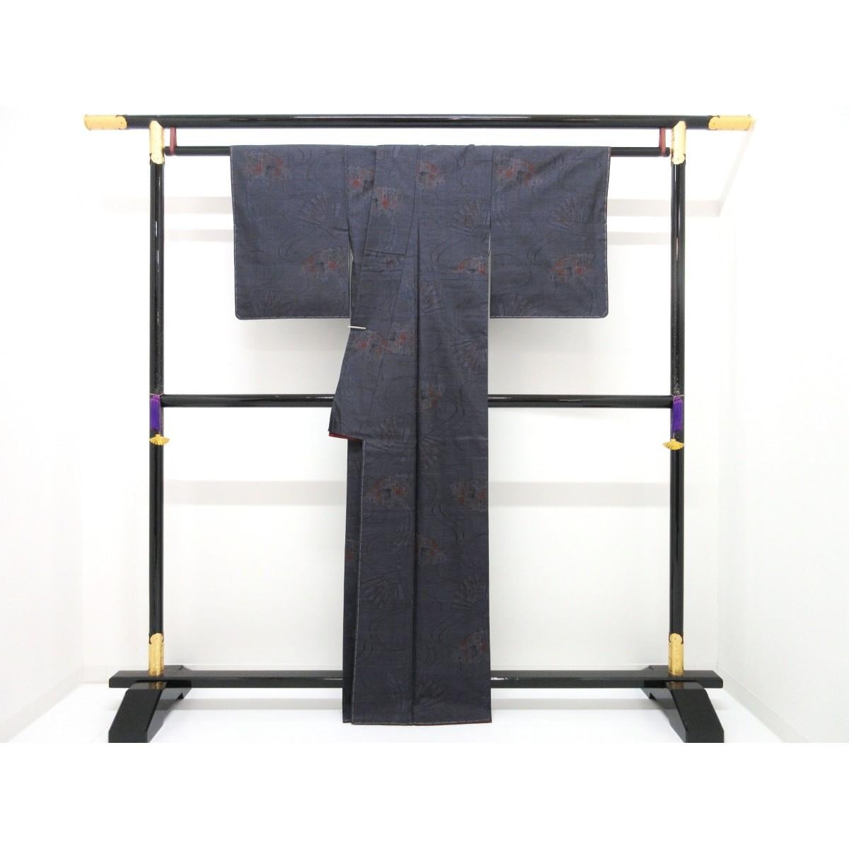 【未使用品】紬　【大島紬】裄丈Ｓ寸　九マルキ