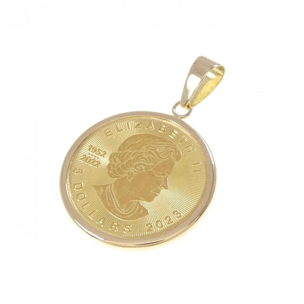 K18YG (框) 硬币吊坠