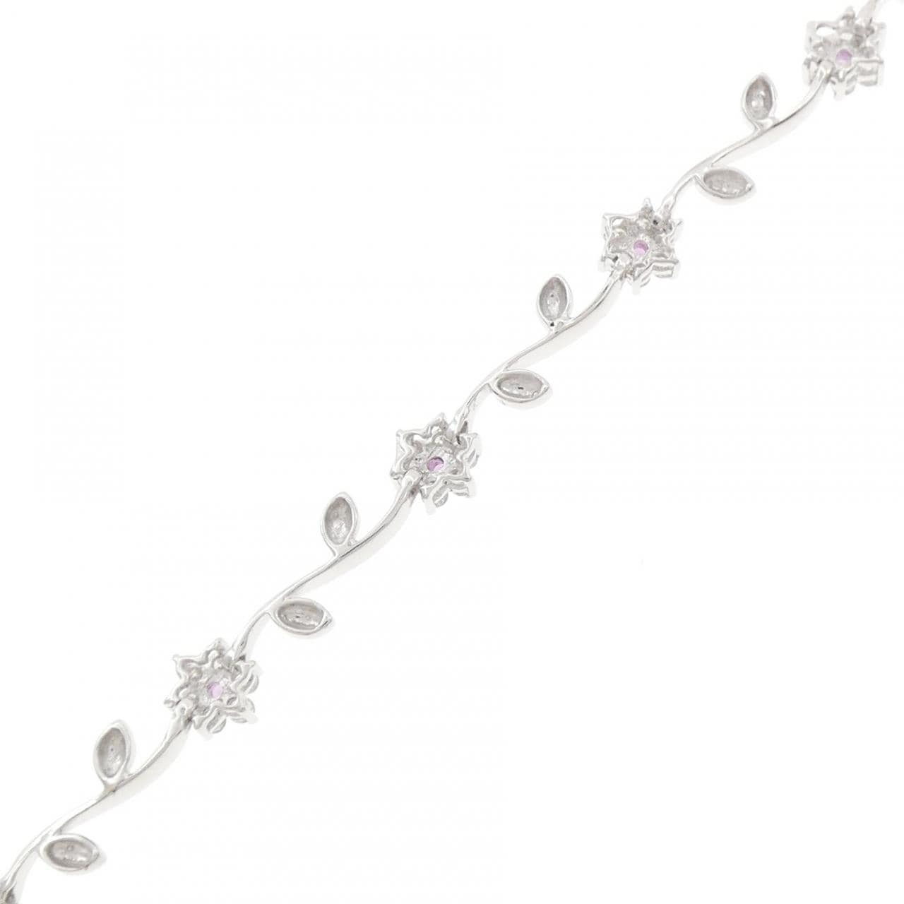 K18WG フラワー サファイヤ ブレスレット 0.16CT
