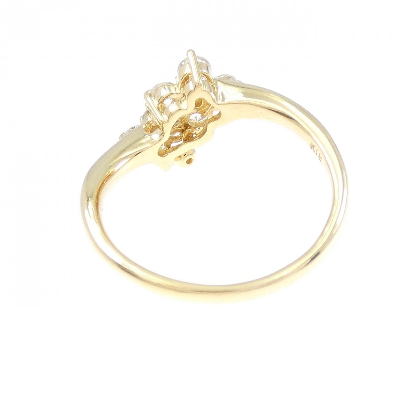 K18YG フラワー ダイヤモンド リング 0.45CT