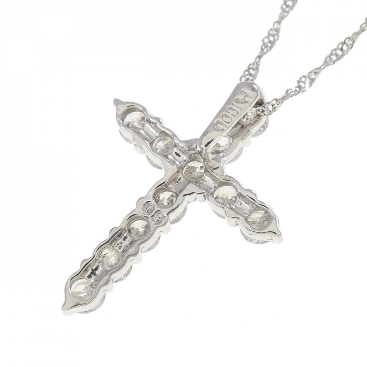 PT1000/PT850 クロス ダイヤモンド ネックレス 0.5CT