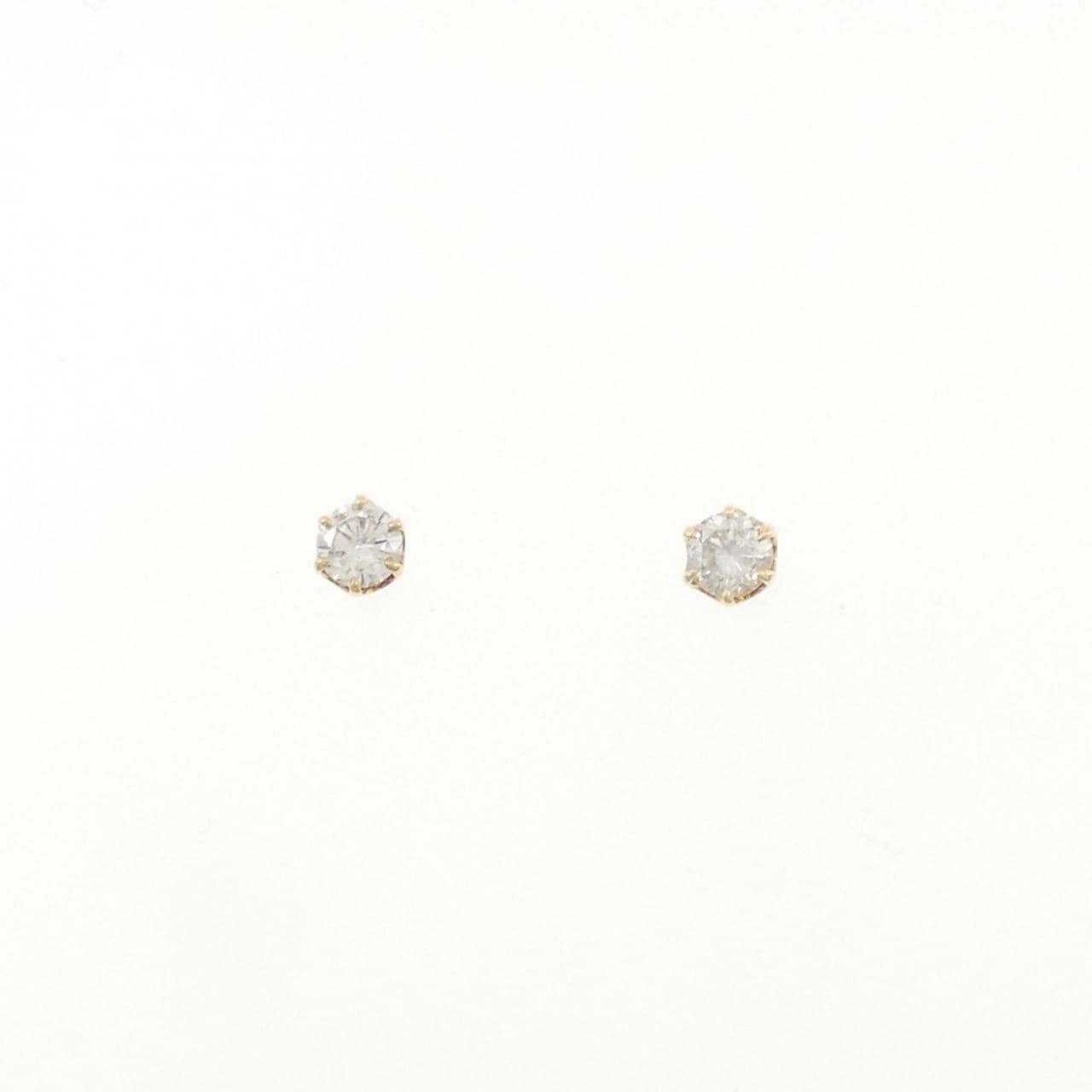 K18YG ソリティア ダイヤモンド ピアス 0.30CT