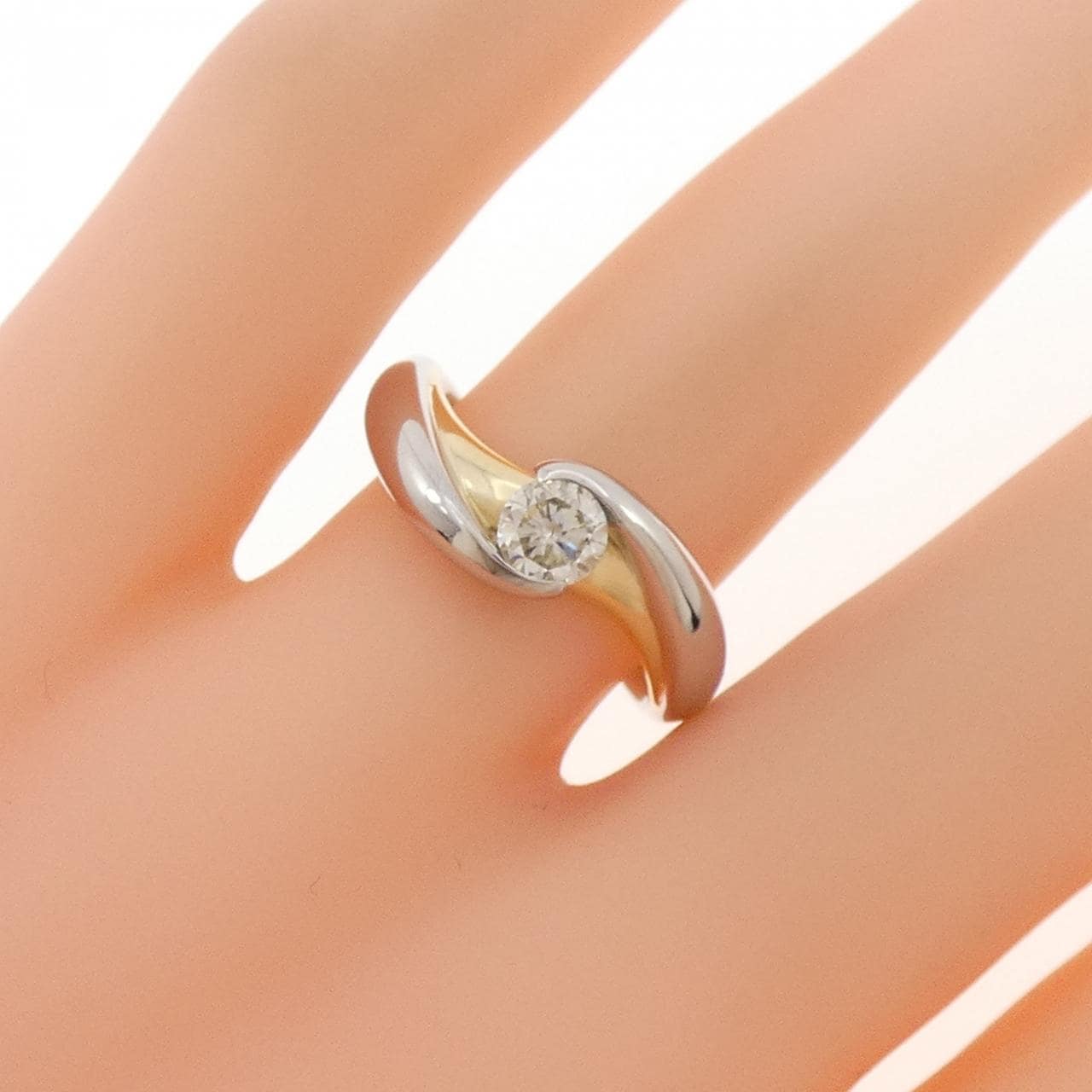 PT900/K18YG ダイヤモンド リング 0.30CT