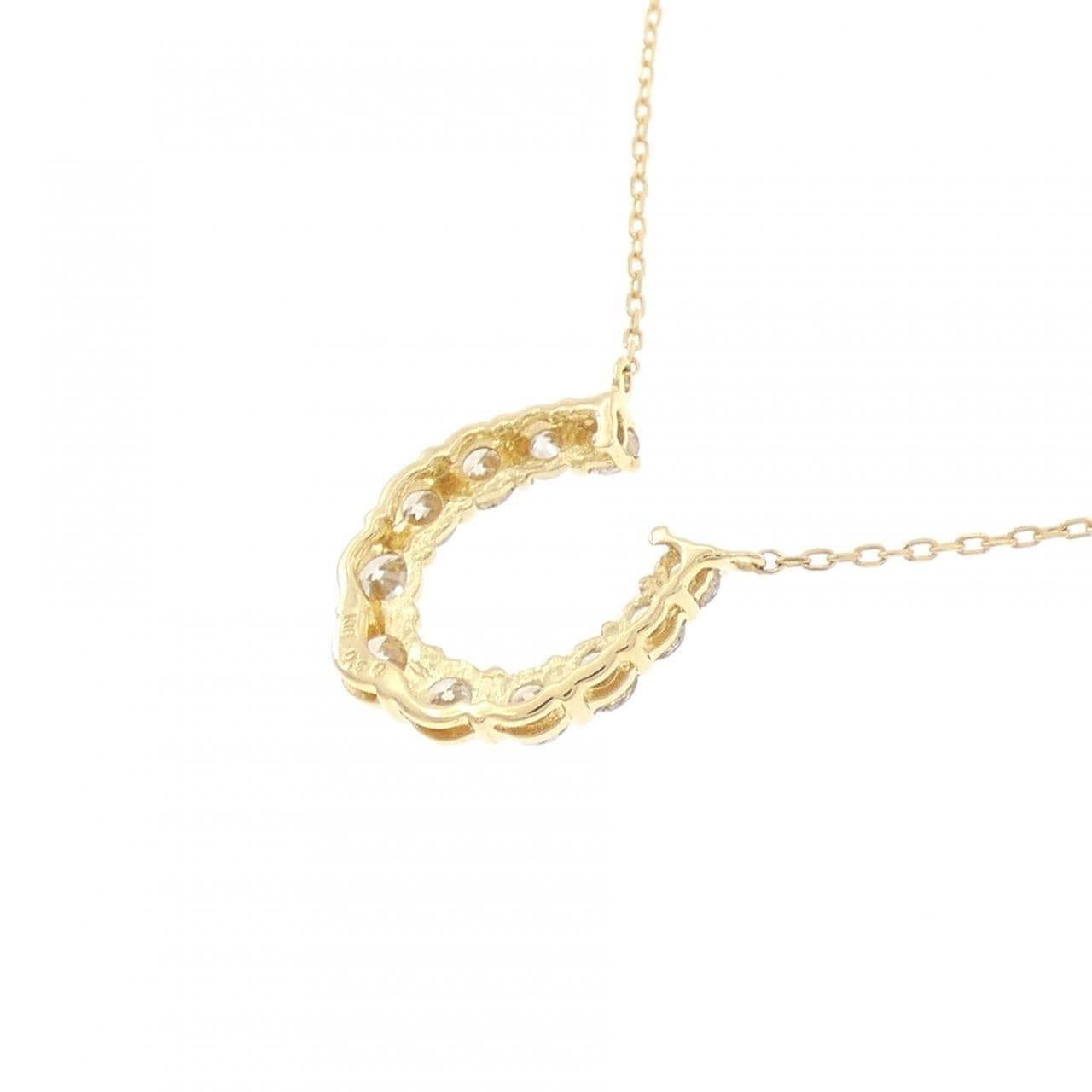 K18YG ホースシュー ダイヤモンド ネックレス 0.50CT