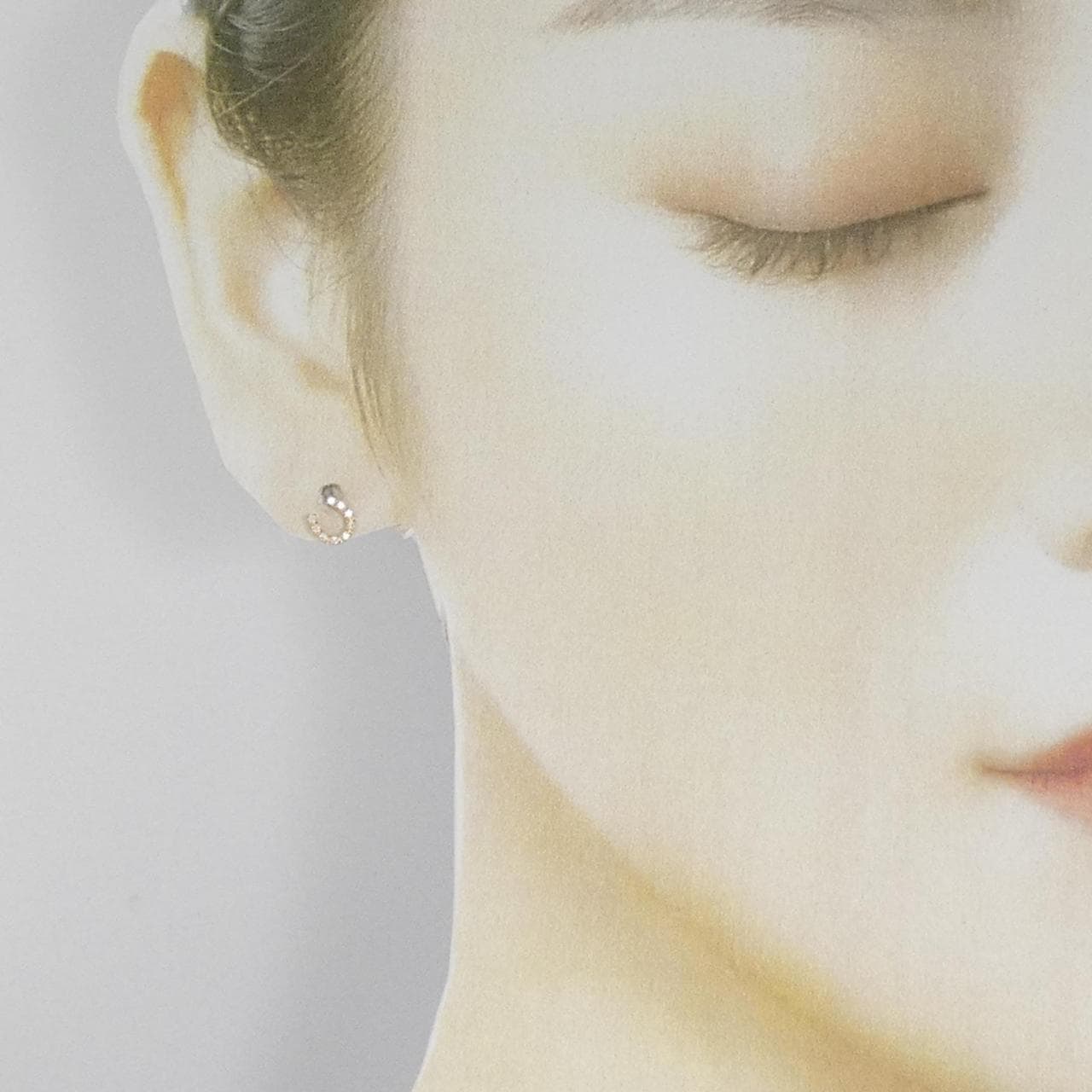 エテ ホースシュー ダイヤモンド ピアス 0.02CT 片耳