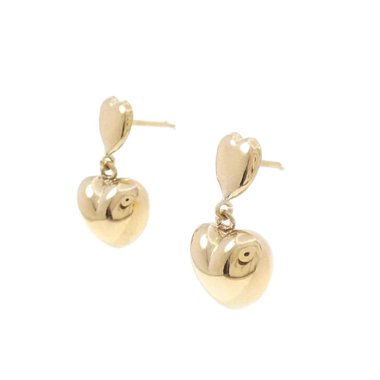 K18YG heart earrings