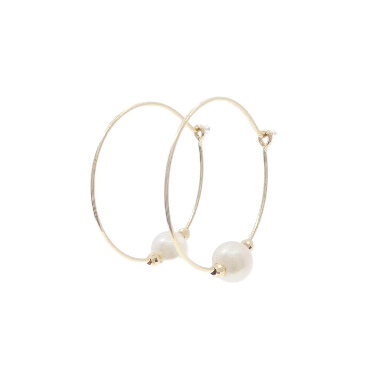 K10YG Akoya pearl earrings 6.7mm