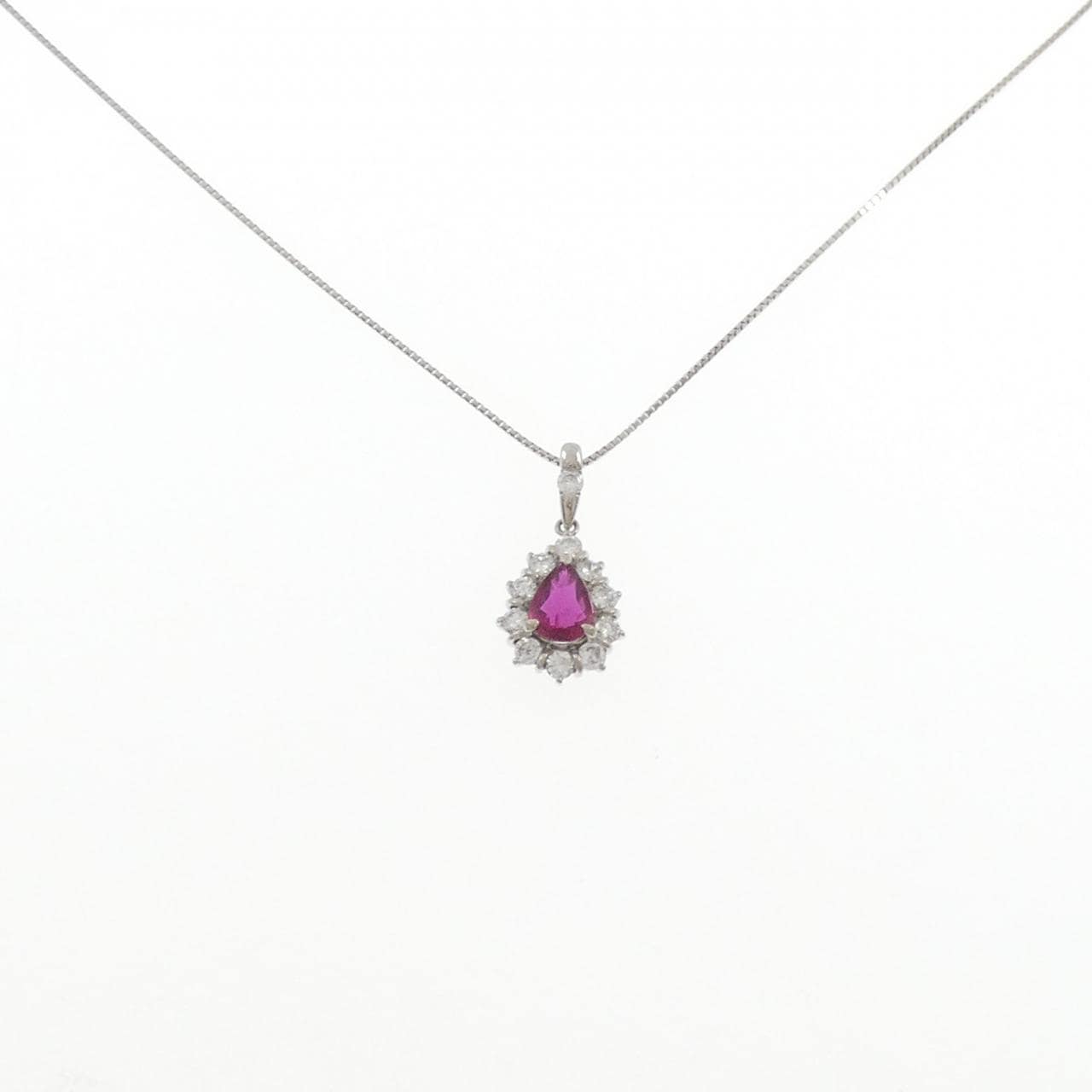 PT900/PT850 ルビー ネックレス 1.04CT