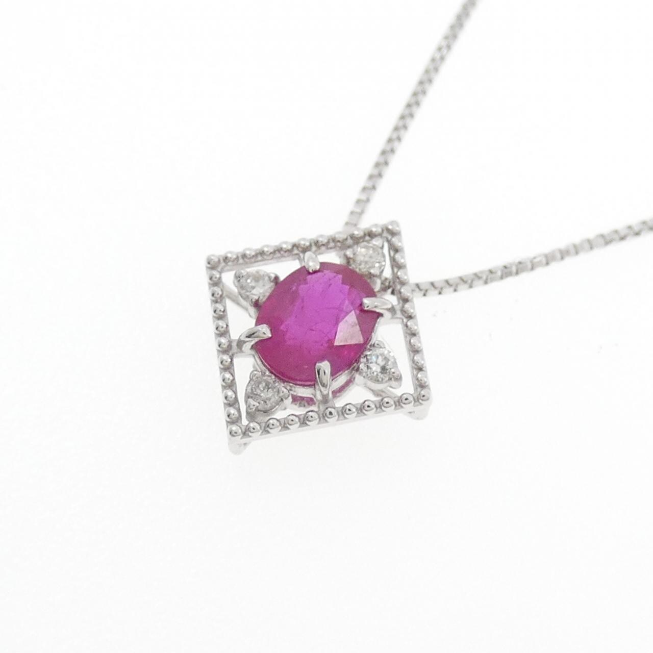K18WG ルビー ネックレス 0.50CT