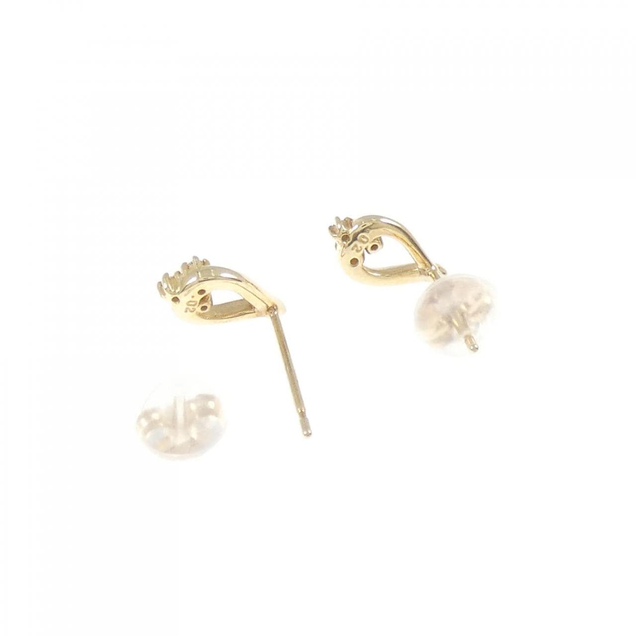 【新品】K10YG ダイヤモンド ピアス 0.04CT
