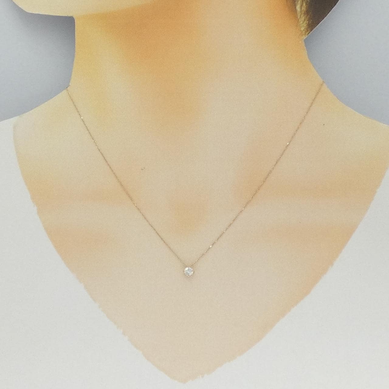 K18PG ソリティア ダイヤモンド ネックレス 0.181CT