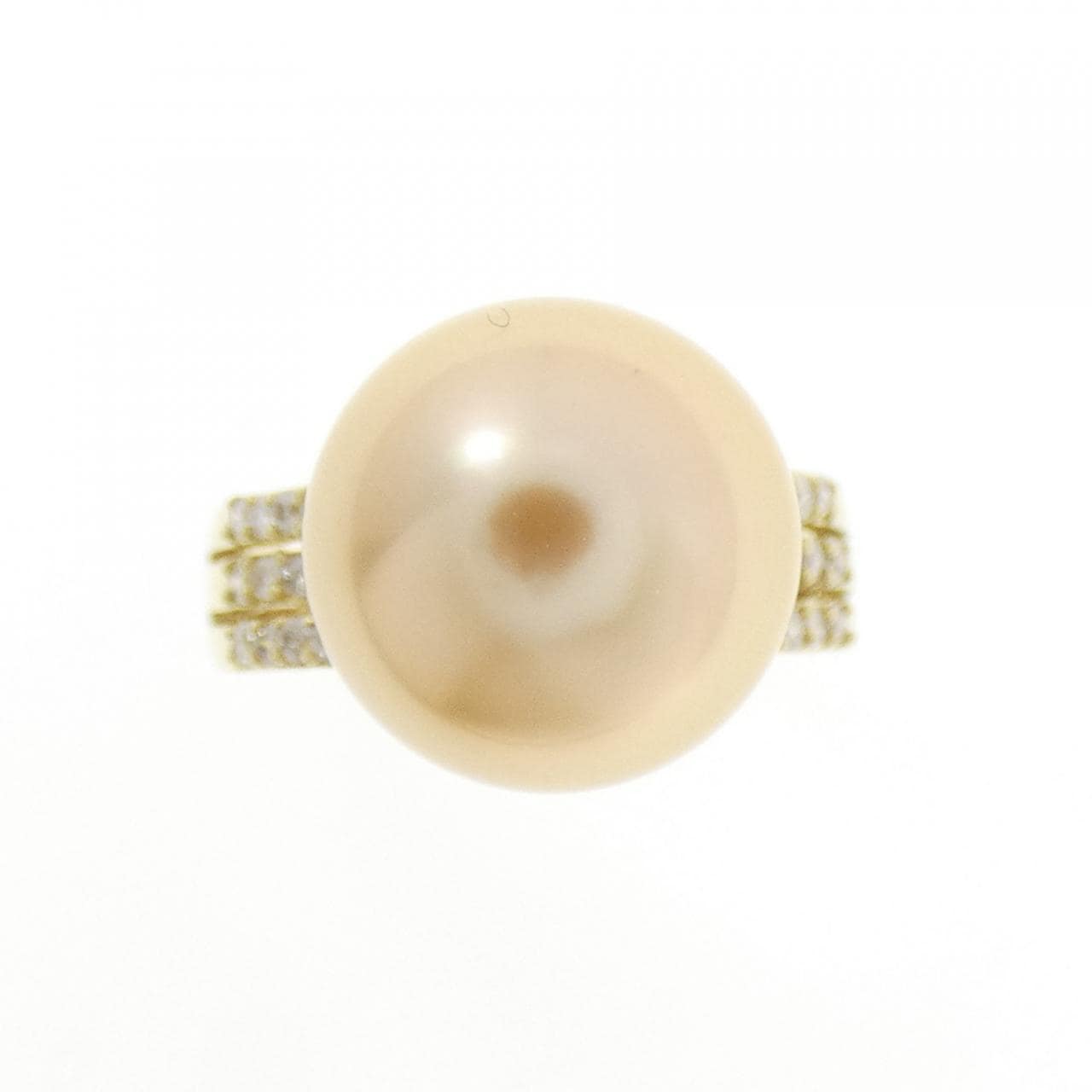 K18YG 白蝶パール リング 11.3mm