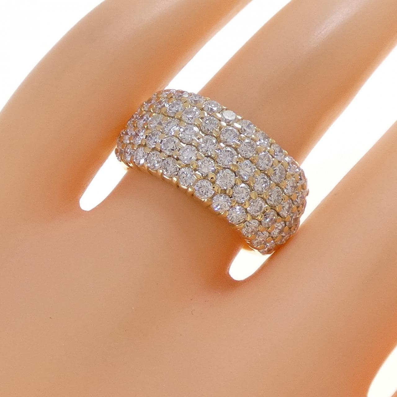 K18YG Pave Diamond Ring 2.34CT