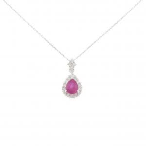 K18WG ルビー ネックレス 1.010CT