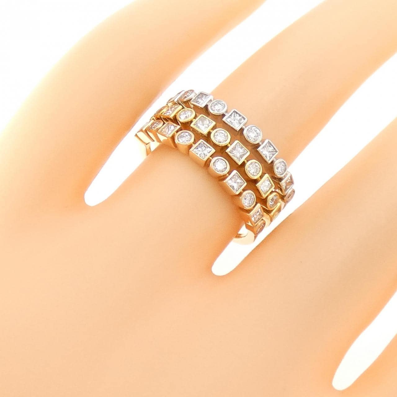 K18スリーカラー ダイヤモンド リング 0.88CT