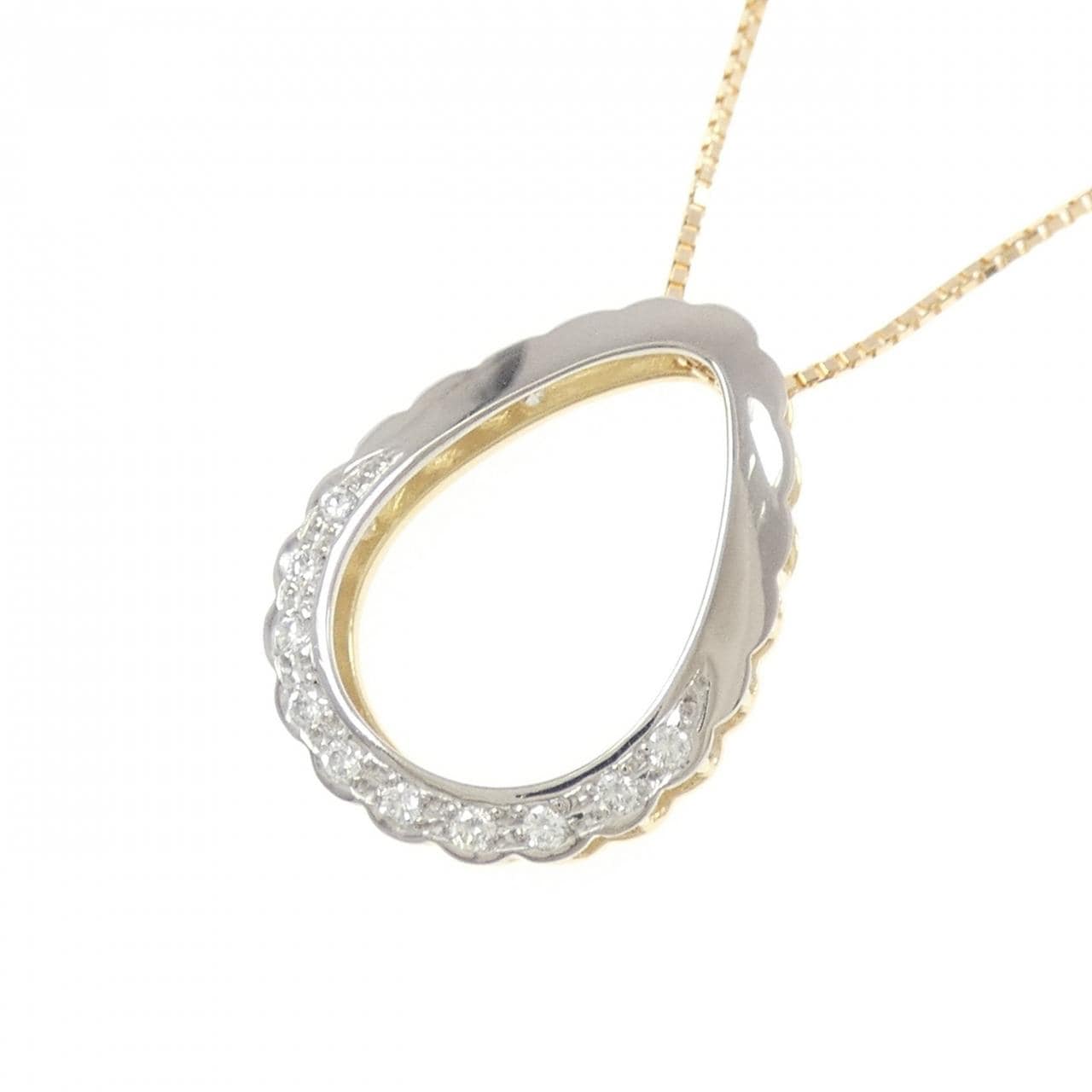 K18YG/K18WG ダイヤモンド ネックレス 0.21CT