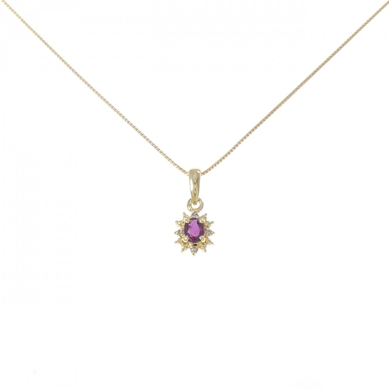 K18YG ルビー ネックレス